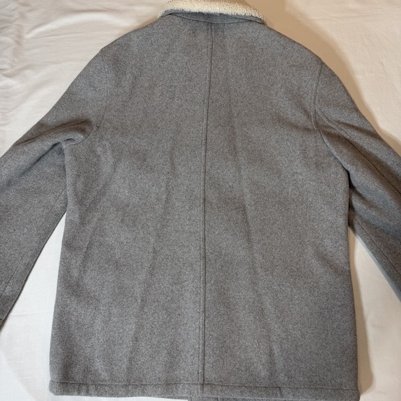 Michael Kors Pea Coat Gray Wool Blend Mens Medium Button Up Winer Preppy - Picture 7 of 9